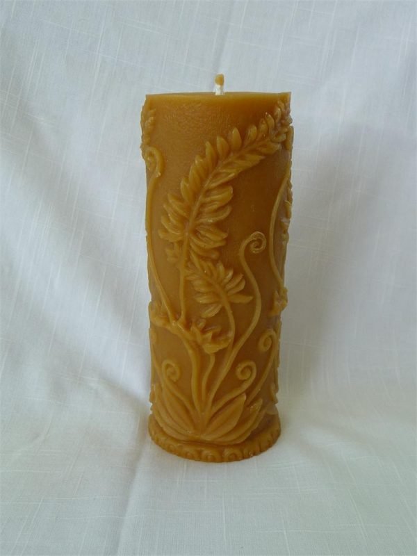Fern Pillar Beeswax Candle